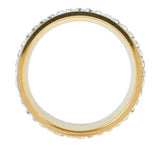 QVC Stainless Steel Silk Fit Yellow Gold Crystal Band Ring, Size 10